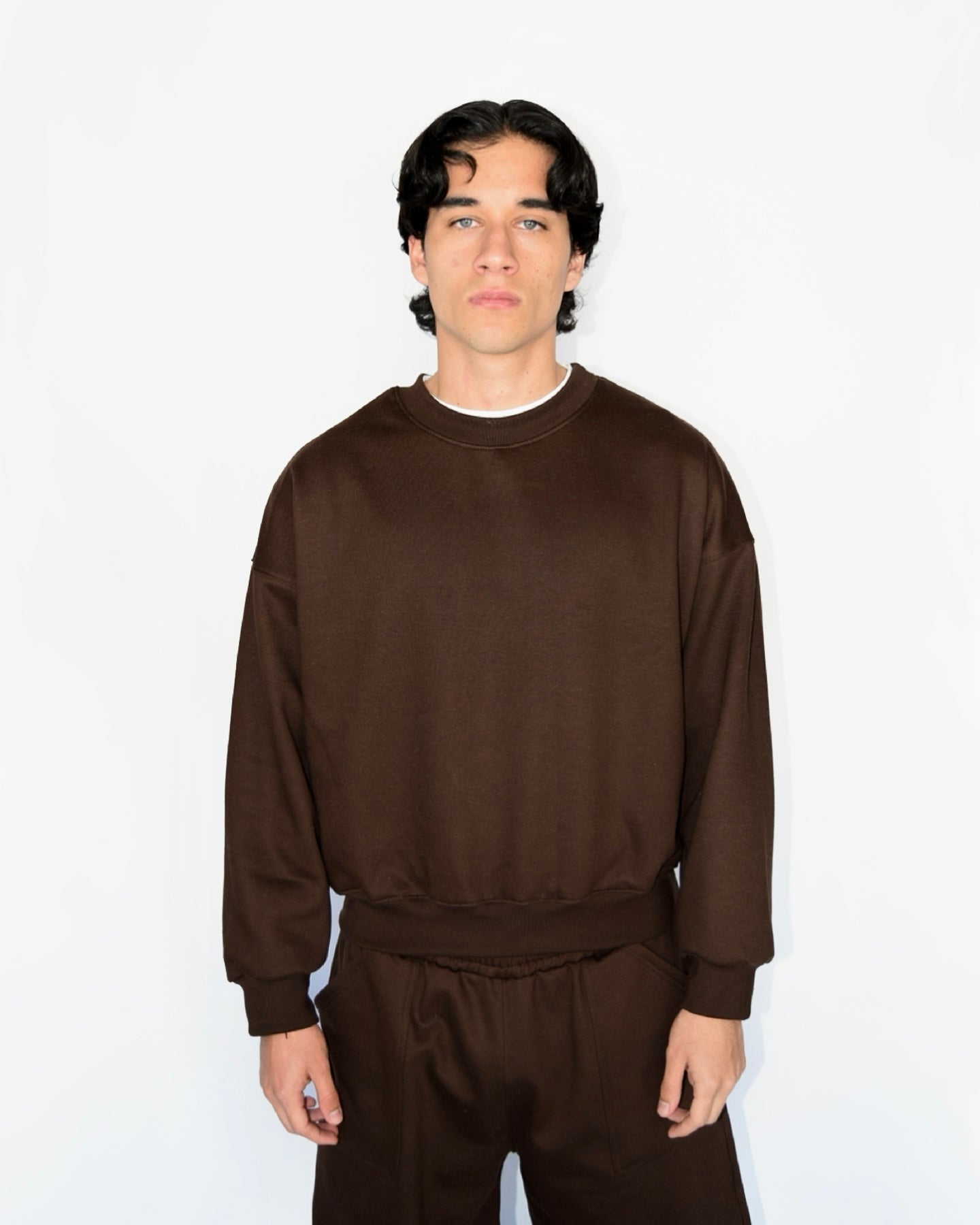 BOXY CREWNECK - CAFÉ