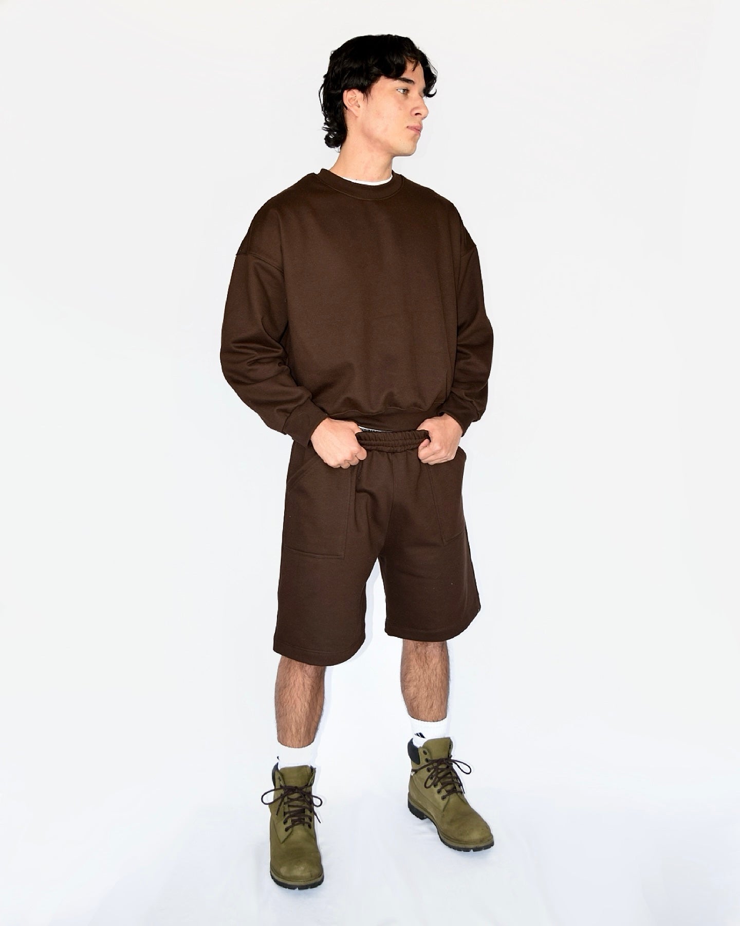 BOXY CREWNECK - CAFÉ