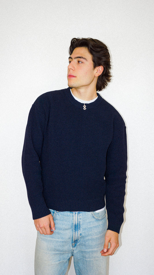 SUÉTER KNIT - AZUL MARINO