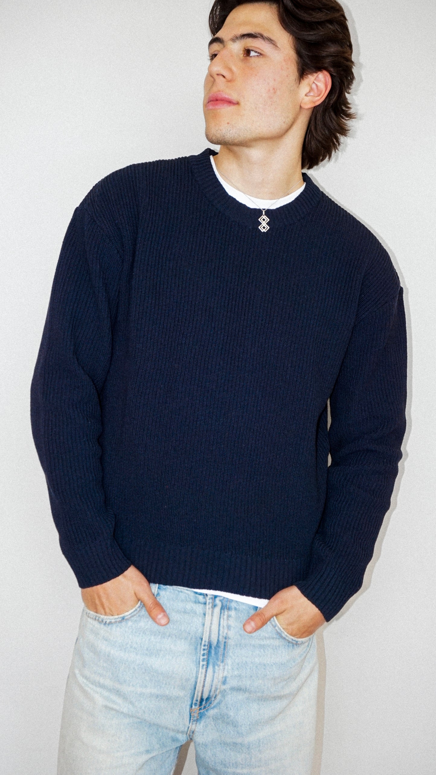 SUÉTER KNIT - AZUL MARINO