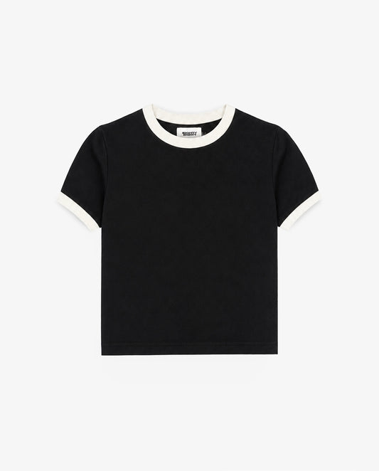 BABY TEE - RINGER NEGRO
