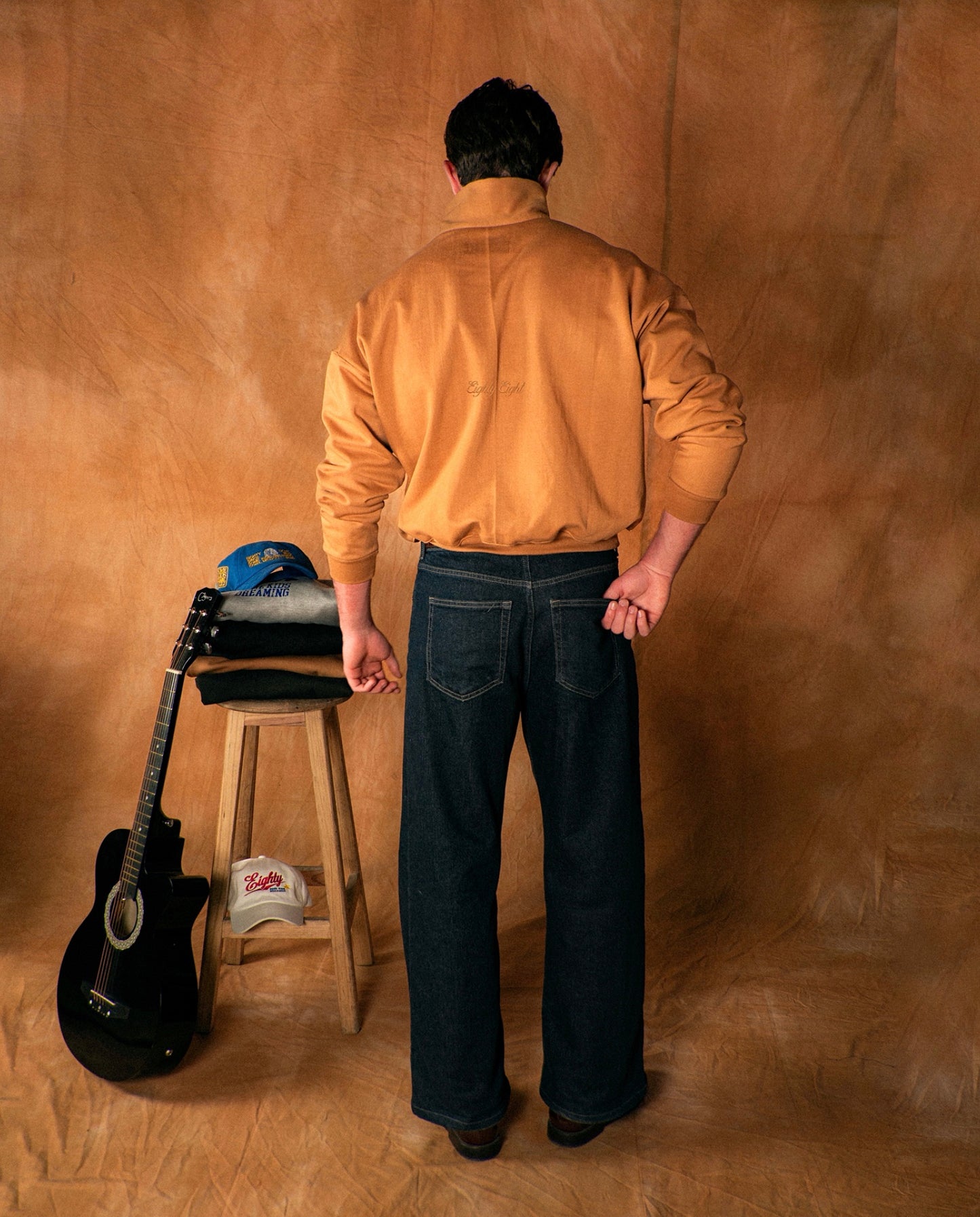 BOXY QUARTER ZIP - CAMEL
