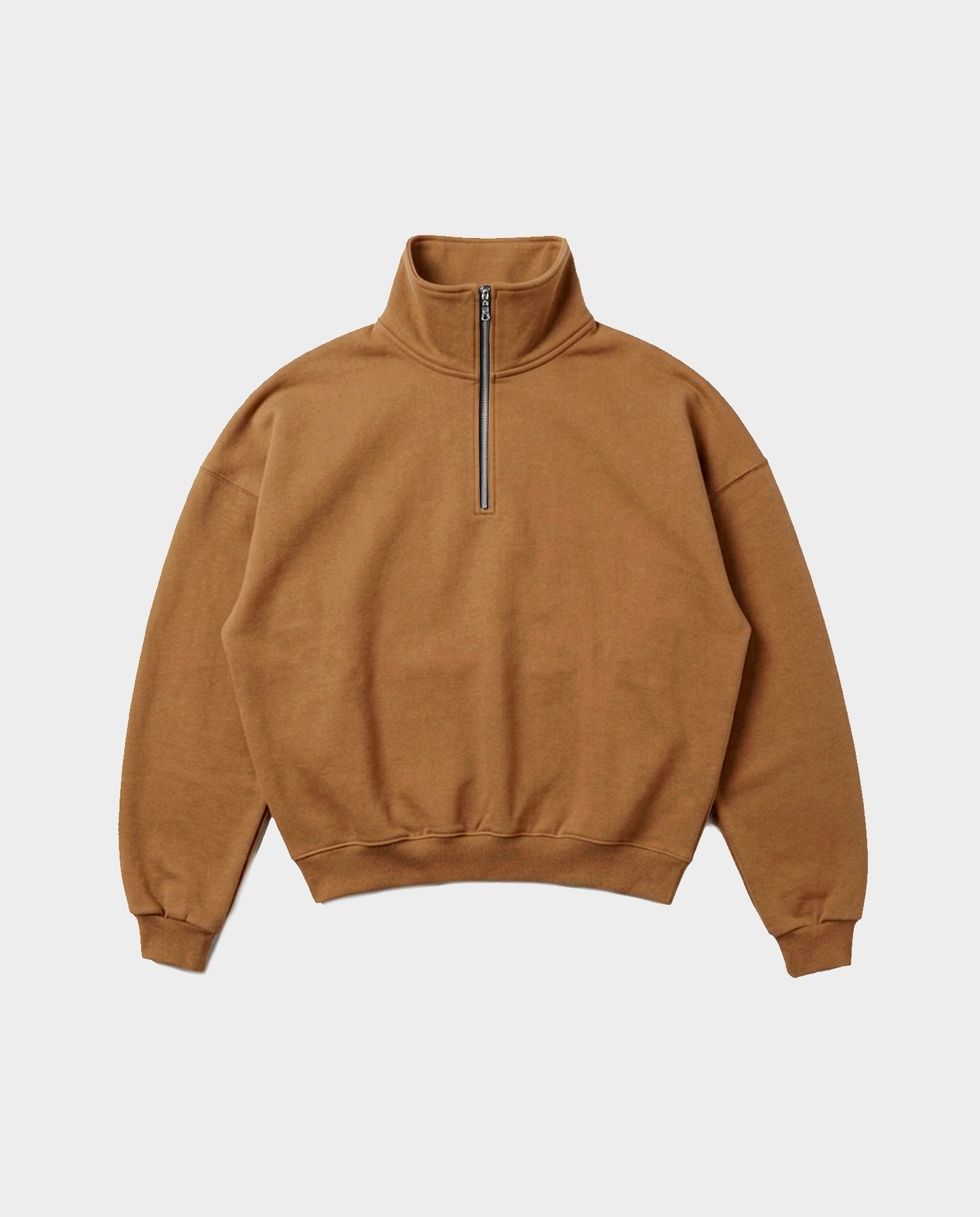 BOXY QUARTER ZIP - CAMEL